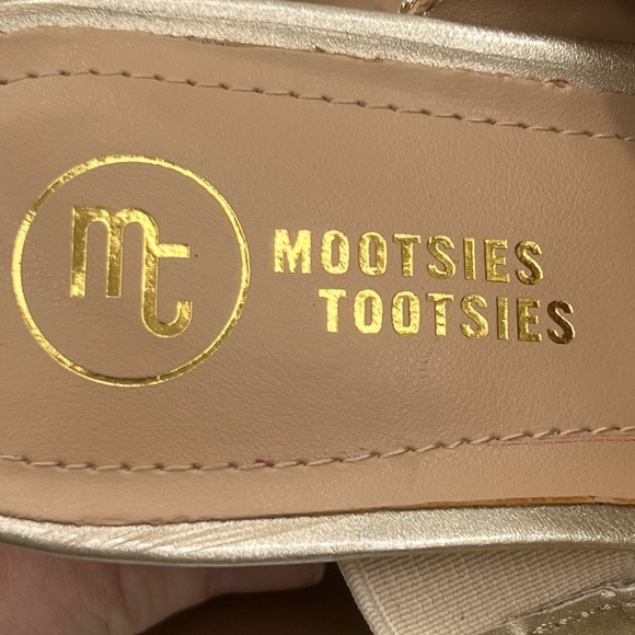 Mootsies Tootsies Mosadira Open Toe Gold Cork Wedge Heeled Sandal Size 9 Women’s - Picture 2 of 10